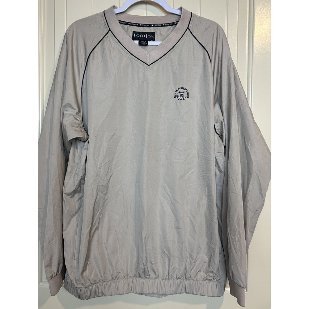 FootJoy V-neck lightweight zipper pocket Butler Country Club FJ pullover‎ sz XL
